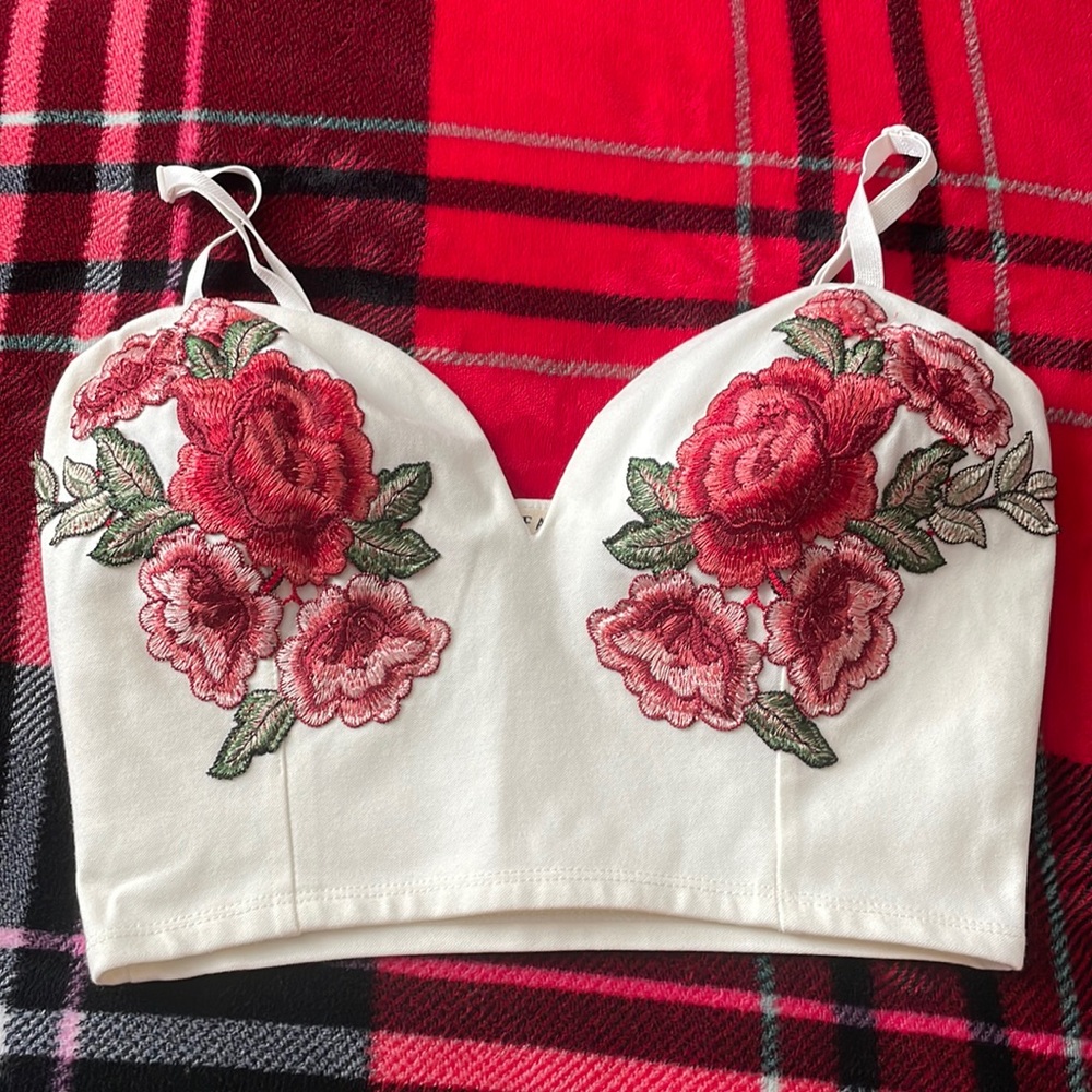 Floral designed top with straps